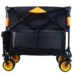 Furniinspire Wheelbarrows And Lawn Carts Big Large Capacity Folding Cart, Extra Long Extender Wagon Cart, Black And Orange, 53“*20"*51" -Home Decor GUEST 42117dc5 5657 44e1 9b96 05536f309fbe