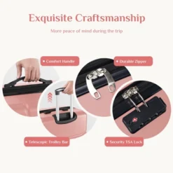 FURNIinspire Luggage 24 Inch Hardside Luggage Expandable Travel Business Suitcase, Hard Shell Lightweight Roller Suitcase, Pink, 10.83"*17.32"*26.38" 8 FURNIinspire Luggage 24 Inch Hardside Luggage Expandable Travel Business Suitcase, Hard Shell Lightweight Roller Suitcase, Pink, 10.83"*17.32"*26.38" -Home Decor GUEST 421c8612 6b8d 4b70 828d b0678618a118