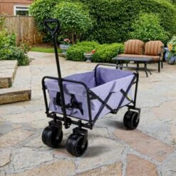 FURNIinspire Outdoor Serving Carts 220Lbs Collapsible Folding Beach Wagon Cart Wagons Carts Heavy Duty Foldable, Purple, 35.43"*23.47"*22.44" -Home Decor GUEST 42667ad2 f157 4c91 87c3 998724711f00