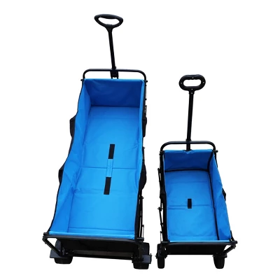 FURNIinspire Wheelbarrows And Lawn Carts Large Capacity Folding Cart Extender Wagon Cart, Lawn Cart For Picnic, Shopping, Black And Blue, 53“*21"*41" 3 FURNIinspire Wheelbarrows And Lawn Carts Large Capacity Folding Cart Extender Wagon Cart, Lawn Cart For Picnic, Shopping, Black And Blue, 53“*21"*41" - Image 3