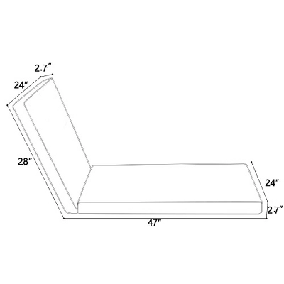 FURNIinspire Outdoor Seat Cushions 2 PCS Outdoor Chaise Lounge Chair Cushion Replacement For Patio Garden, Backyard, Gray, 75"*24"*2.7" 2 FURNIinspire Outdoor Seat Cushions 2 PCS Outdoor Chaise Lounge Chair Cushion Replacement For Patio Garden, Backyard, Gray, 75"*24"*2.7" - Image 2