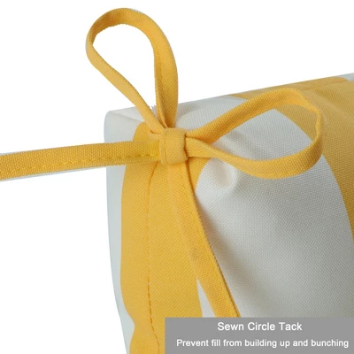 FURNIinspire Outdoor Seat Cushions 2 Pcs Set High Back Patio Chair Cushions, Yellow And White Stripes Seat Cushion, Multicolored, 44"*22"*4" 3 FURNIinspire Outdoor Seat Cushions 2 Pcs Set High Back Patio Chair Cushions, Yellow And White Stripes Seat Cushion, Multicolored, 44"*22"*4" - Image 3