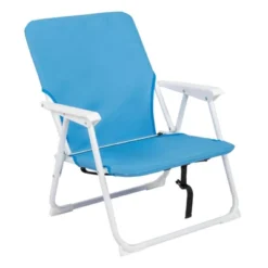 FURNIinspire Outdoor Portable Chair Durable Steel Frame And Portable Design For Relaxation And Sports, White Frame And Blue Fabric, 22"*23.6"*24.8" -Home Decor GUEST 474211f9 2ca1 4cde 8bf7 4403bba6096a