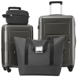 FURNIinspire Bag And Luggage Sets Luggage Set Travel Suitcase With Bags Spinner Wheels Abs Lightweight Suitcase, Black, 16"*10"*24" -Home Decor GUEST 47a09515 1b0e 4143 bfcf 7fd54a07fc89