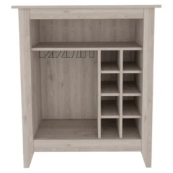 FURNIinspire Wine Racks Bar Cabinet, Wine Cabinet, Sideboard Kitchen Cupboards With Open Shelf, Wine Rack, Gray, 17.7"*32.5"*37.07"