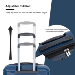FURNIinspire Bag And Luggage Sets 5 Piece Expandable Hard Shell Suitcase Set Stylish Rolling Travel Luggage For Family, Blue, 20.28"*11.42"*30.31" -Home Decor GUEST 488f16da 2495 4ed5 a856 fd4e724e1103