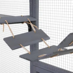 FURNIinspire Pet Crates And Houses Cat Enclosure With Leaping Platforms, Feline Condos, Catwalk, Scratching Panel, Gray, 104.3"*35.4"*72.1" 7 FURNIinspire Pet Crates And Houses Cat Enclosure With Leaping Platforms, Feline Condos, Catwalk, Scratching Panel, Gray, 104.3"*35.4"*72.1" -Home Decor GUEST 4a35fb26 9102 49da b4be 13d6ad04fc61