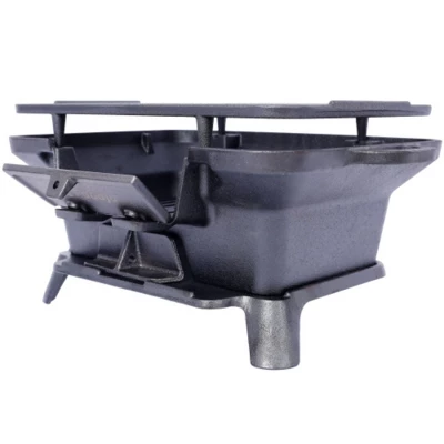 FURNIinspire Outdoor Grills, Griddles And Smokers Enameled Cast Iron Hibachi, Elegant Portable Grill For Outdoor Entertaining, Black, 17"*12"*9.9" 3 FURNIinspire Outdoor Grills, Griddles And Smokers Enameled Cast Iron Hibachi, Elegant Portable Grill For Outdoor Entertaining, Black, 17"*12"*9.9" - Image 3