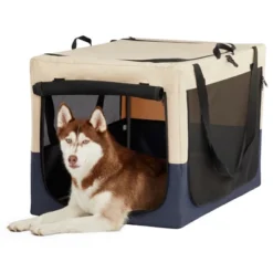 FURNIinspire Pet Crates And Houses Dog Crates Pet Cage, Pet Travel Crate, Adjustable Fabric Cover, 3 Door Design, Multicolored, 35.63"*23.23"*23.23" -Home Decor GUEST 4a51cfb4 d2f1 472e b19b 959142fad300