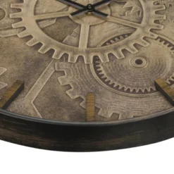 FURNIinspire Wall Clocks 20inch Living Room Vintage Gear Clock Timepiece Decorative Hanging Clock Indoor Home Decor, Brown, 20"*20"*1.75" -Home Decor GUEST 4adfe3b6 4b89 49a0 9f70 11901468c79e