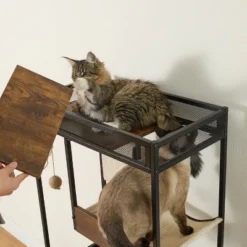 FURNIinspire Pet Tower Cat Tree Cat Tower, Pet Furniture Cat Cabinet, Versatile Cat Litter Box Enclosures, Cat Playhouse, White, 23.62"*18.9"*48.03" -Home Decor GUEST 4bb22d32 7bf2 4954 a69e d85e9818c6f7