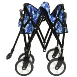 FURNIinspire Outdoor Serving Carts Colorful Collapsible Foldable Wagon Cart Beach Wagon Utility Wagon Grocery Cart 225lbs, Blue, 35.04"*22.44"*38.58" -Home Decor GUEST 4bb88df2 09e5 46f6 8bef f0baea1a904c