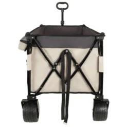 FURNIinspire Outdoor Serving Carts Heavy Duty Foldable Utility Wagon 480lbs Capacity Patented Ultra-Stable Frame, Khaki, 50.39"*25.98"*44.88" -Home Decor GUEST 4bde1902 baf7 43b7 a95f 3b93fb40e176