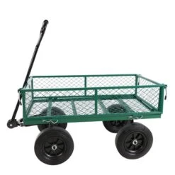 FURNIinspire Wheelbarrows And Lawn Carts Solid Wheels Tools Cart Wagon Cart, Metal Lawn Cart For Picnic, Shopping, Green, 37“*19"*45" -Home Decor GUEST 4f640c7c 0582 41e6 be33 cd23a0994e71