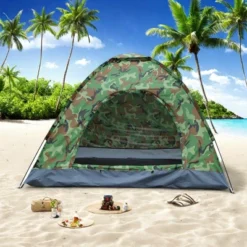 FURNIinspire Camping Tents 4 Person Camping Dome Tent, Waterproof, UV-Resistant Outdoor Tent For Outdoor Activities, Hiking, Green, 78.75"*78.75"*51" -Home Decor GUEST 4f76ba1f 39d0 4108 be1c 27d5a72df2dc