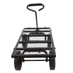 FURNIinspire Wheelbarrows And Lawn Carts Solid Wheels Tools Cart Wagon Cart, Metal Lawn Cart For Picnic, Shopping, Black, 37“*19"*45" -Home Decor GUEST 4fa33589 5b4b 4cd4 b06c 71d0429bb4b1