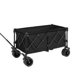 FURNIinspire Wheelbarrows And Lawn Carts Beach Wagon Lawn Cart Garden Cart, Heavy Duty Folding Utility Yard Cart, Black, 20.87"*42.91"*32.68" -Home Decor GUEST 50aa40df 8669 455d 923a 5e6b68a224a1