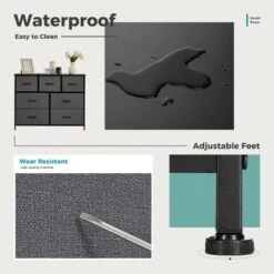 FURNIinspire Dressers 7 Drawer Fabric Tall Dresser Tower Closet Storage Chest Of Drawers For Bedroom Nursery, Grey, 11.8"*39.3"*30.3" -Home Decor GUEST 527e358e 65a2 4af5 b32c 0e0987fe8335