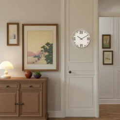 FURNIinspire Wall Clocks 20inch Round Roman Numeral Hanging Clock Modern Decorative Timepiece Bedroom Home Wall Decor, White, 20"*20"*1.75" -Home Decor GUEST 54971c80 c7b1 411a 80ed 6efe34050d77