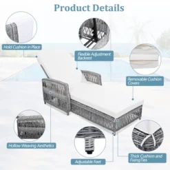 FURNIinspire Patio Accent Chairs, Outdoor Patio Single Sofa With Cushions, All Weather Rattan Chairs For Garden Backyard, White, 61.02"*25.6"*37.4" 8 FURNIinspire Patio Accent Chairs, Outdoor Patio Single Sofa With Cushions, All Weather Rattan Chairs For Garden Backyard, White, 61.02"*25.6"*37.4" -Home Decor GUEST 566de8fc 2ffe 4e5d b48e aa1cd8a83d6b