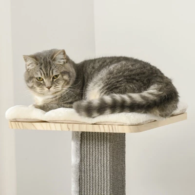 FURNIinspire Cozy-House Cat Tree For Indoor Cats With Pillow-Covered Perches, Spinning Toy, Modern Climbing Activity Cat Tower, 27.5"*19.8"*49.3" 4 FURNIinspire Cozy-House Cat Tree For Indoor Cats With Pillow-Covered Perches, Spinning Toy, Modern Climbing Activity Cat Tower, 27.5"*19.8"*49.3" - Image 4