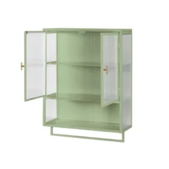 FURNIinspire Kitchen And Dining Cabinets Modern Wall Cabinet Closet Pantry Cabinets With Glass Door, Shelf, Towel Rack, Green, 9.06"*23.62"*30.71" -Home Decor GUEST 58c1c762 5186 44cd b36b 18e151fc5d25