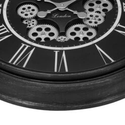FURNIinspire Wall Clocks 24inch Living Room Wall Clock Decorative Hanging Clock Timepiece Vintage Wall Decor For Bedroom, Black, 22.75"*22.75"*3" -Home Decor GUEST 59ba2e67 8fc9 4a95 9e99 7adef34fca58