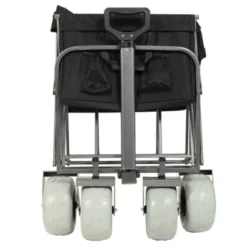 FURNIinspire Outdoor Serving Carts Heavy Duty 500lb Capacity Beach Wagon Foldable Utility Cart For Camping, Black, 37.4"*23.03"*38.98" -Home Decor GUEST 5e6459b1 d17e 4c0c 9a71 d6afc7ebdf07