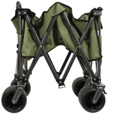 FURNIinspire Outdoor Serving Carts Collapsible Foldable Extended Wagon With 480lb Weight Capacity All-Terrain Beach Wheels, Green, 37.8"*21.65"*34.33" 3 FURNIinspire Outdoor Serving Carts Collapsible Foldable Extended Wagon With 480lb Weight Capacity All-Terrain Beach Wheels, Green, 37.8"*21.65"*34.33" - Image 3
