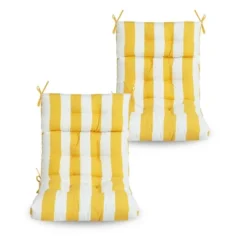 FURNIinspire Outdoor Seat Cushions 2 Pcs Set High Back Patio Chair Cushions, Yellow And White Stripes Seat Cushion, Multicolored, 44"*22"*4" 9 FURNIinspire Outdoor Seat Cushions 2 Pcs Set High Back Patio Chair Cushions, Yellow And White Stripes Seat Cushion, Multicolored, 44"*22"*4" -Home Decor GUEST 5fe53ce4 0615 4c56 8485 b6fb16d60186