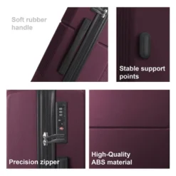 FURNIinspire Bag And Luggage Sets 3 Piece Rolling Luggage, Travel Hard Suitcase With Wheels, Stylish Suitcase Set, Purple, 21.06"*11.81"*30.31" -Home Decor GUEST 618f22ab 43ca 42d7 82d9 6f314d6dc9ec