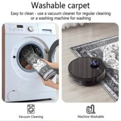 FURNIinspire Floor Mats 3 Piece Washable Kitchen Rug Farmhouse Area Rugs Non Skid Bohemian Mat For Entryway, Home Decor, Blue, 60"*20" -Home Decor GUEST 6281c0cc 70d9 43bd ab76 d582e1339347