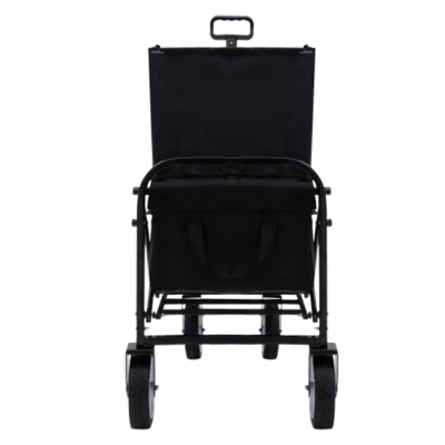 FURNIinspire Outdoor Serving Carts Minimeetall Extention ExCollapsible Foldable Wagon Cart Beach Wagon Heavy Duty Cart, Black, 25.98"*17.32"*37.4" 3 FURNIinspire Outdoor Serving Carts Minimeetall Extention ExCollapsible Foldable Wagon Cart Beach Wagon Heavy Duty Cart, Black, 25.98"*17.32"*37.4" - Image 3