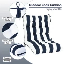 FURNIinspire Outdoor Seat Cushions Patio Chair Cushions Replacements, 2 Pcs Set High Back Seat Cushions, Blue Stripes, Multicolored, 45"*22"*4" 7 FURNIinspire Outdoor Seat Cushions Patio Chair Cushions Replacements, 2 Pcs Set High Back Seat Cushions, Blue Stripes, Multicolored, 45"*22"*4" -Home Decor GUEST 63b34186 2c4b 4e96 b9aa 2582a2692a8b