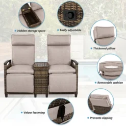 FURNIinspire Patio Accent Chairs, All Weather Outdoor Patio Chairs High Back Couch With Premium Cushions For Garden Backyard, Brown, 47.6"*23.6"*46.1" 8 FURNIinspire Patio Accent Chairs, All Weather Outdoor Patio Chairs High Back Couch With Premium Cushions For Garden Backyard, Brown, 47.6"*23.6"*46.1" -Home Decor GUEST 641e2939 c358 45d8 af07 c38a1607324a