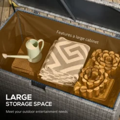 FURNIinspire Utility Storage Cabinet 113 Gallon Deck Box Rattan Outdoor Storage Box Waterproof Storage Container For Indoor, Grey, 47.2"*6.70"*30.7" -Home Decor GUEST 648ddd21 ffde 4238 9bcf 6862702e077e