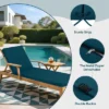 FURNIinspire Outdoor Seat Cushions 2 PCS Outdoor Chaise Lounge Chair Cushion Replacement For Patio Garden, Backyard, Lake Blue, 75"*24"*2.7"