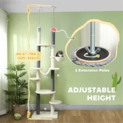 FURNIinspire Pet Tower Cat Tree, Cat Tower Cat Condo Cat Climbing Tower Cat Tree Tower For Indoor Cats Large, White, 17.3"*23.6"*100.4" -Home Decor GUEST 66e95e6d eb68 4bb8 a0f8 9bb6c2f1fe85