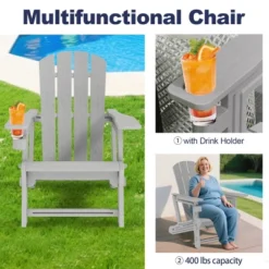 FURNIinspire Patio Accent Chairs Outdoor Folding Chairs Adirondack Chair, Portable Chair With Handles For Beach, Backyard, Gray, 31.4"*29.6"*36.4" 8 FURNIinspire Patio Accent Chairs Outdoor Folding Chairs Adirondack Chair, Portable Chair With Handles For Beach, Backyard, Gray, 31.4"*29.6"*36.4" -Home Decor GUEST 6805bb27 ed57 43e6 9919 a5f0eb8dc620
