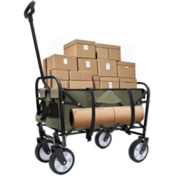 FURNIinspire Outdoor Serving Carts Foldable Wagon Cart Beach Wagon Utility Wagon Grocery Cart 3pcs Plastic Liner Cover, Green, 25.98"*17.32"*37.4" -Home Decor GUEST 68b8f30e a414 4630 b905 bb661903aefb