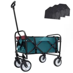 FURNIinspire Outdoor Serving Carts Minimeetall Multi-use Bag Foldable Heavy Duty Utility Cart Utility Wagon Grocery Cart, Cyan, 25.98"*17.32"*37.4" -Home Decor GUEST 691e3a77 9e17 4fa8 bce9 f2ee0522945f