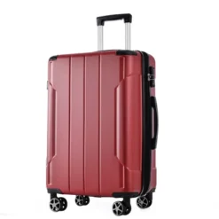 FURNIinspire Luggage 24 Inch Hardshell Suitcase, Checked Luggage, Lightweight Suitcases With Wheels For Travel, Business, Red, 10.2"*15.9"*25.8" -Home Decor GUEST 696f4cdc bf89 44d1 b446 9491055054e0