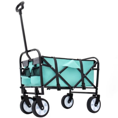 FURNIinspire Outdoor Serving Carts Fish 250L Collapsible Wagon Beach Wagon With Big Wheels For Camping, Sports, Blue, 25.98"*17.32"*37.4" 5 FURNIinspire Outdoor Serving Carts Fish 250L Collapsible Wagon Beach Wagon With Big Wheels For Camping, Sports, Blue, 25.98"*17.32"*37.4" - Image 5