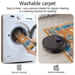 FURNIinspire Floor Mats Home 3 Piece Kitchen Rug Machine Washable Floor Mat For Living Room, Vintage Carpet, Non Slip, Red, 60"*20" 7 FURNIinspire Floor Mats Home 3 Piece Kitchen Rug Machine Washable Floor Mat For Living Room, Vintage Carpet, Non Slip, Red, 60"*20" -Home Decor GUEST 69f6a8f9 b4c4 4f8e 8695 0ea0ff21e125