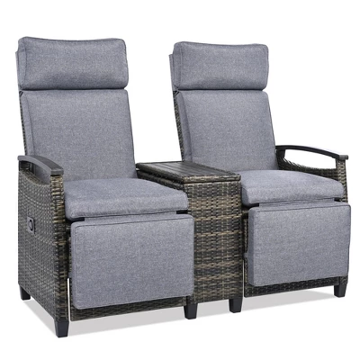 FURNIinspire Patio Accent Chairs, All Weather Outdoor Patio Chairs High Back Couch With Premium Cushions For Garden Backyard, Gray, 47.6"*23.6"*46.1" 5 FURNIinspire Patio Accent Chairs, All Weather Outdoor Patio Chairs High Back Couch With Premium Cushions For Garden Backyard, Gray, 47.6"*23.6"*46.1" - Image 5