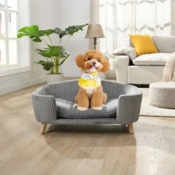 FURNIinspire Pet Beds Elevated Dog Bed, Corduroy Pet Couch Bed, Indoor Pet Bed Cat Bed Small Dog Bed With Wood Legs, Gray, 30.25"*21.75"*14" 9 FURNIinspire Pet Beds Elevated Dog Bed, Corduroy Pet Couch Bed, Indoor Pet Bed Cat Bed Small Dog Bed With Wood Legs, Gray, 30.25"*21.75"*14" -Home Decor GUEST 6b6fe8cb d0ab 46ea b15a 62096147f6d5
