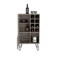 FURNIinspireWine Racks Bar Cabinet Kitchen Cupboard With 8 Built-In Wine Rack, Single Door, Storage Furniture, Gray, 13.3"*23.9"*13.3" 7 FURNIinspireWine Racks Bar Cabinet Kitchen Cupboard With 8 Built-In Wine Rack, Single Door, Storage Furniture, Gray, 13.3"*23.9"*13.3" -Home Decor GUEST 6d097016 5de6 44ce 83e1 1b9e9ce00692