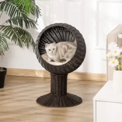 FURNIinspire Rattan Wicker Elevated Cat House Kitty Scratch House Pet Bed W/ Cushion, 17"*15.25"*26.75" 7 FURNIinspire Rattan Wicker Elevated Cat House Kitty Scratch House Pet Bed W/ Cushion, 17"*15.25"*26.75" -Home Decor GUEST 6d7a0d83 f200 49d5 a564 672693c33670