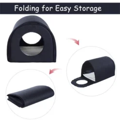 FURNIinspire Pet Crates And Houses Portable Heated Cat Bed Waterproof Pet House, Indoor Comfy Folding Cat House, Blue, 21.25"*15.74"*15" -Home Decor GUEST 6d8bd5bc 4ea2 4f13 93f7 413f8277369f