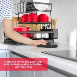 FURNIinspire 3-Tier Dish Drying Rack Drain Board Tray Dish Rack Utensil Cutting Board Holder Kitchen Organizer, Black, 16.97"*11.7"*5.66" 9 FURNIinspire 3-Tier Dish Drying Rack Drain Board Tray Dish Rack Utensil Cutting Board Holder Kitchen Organizer, Black, 16.97"*11.7"*5.66" -Home Decor GUEST 6db7e037 5dca 4388 9502 64bf431f56d8